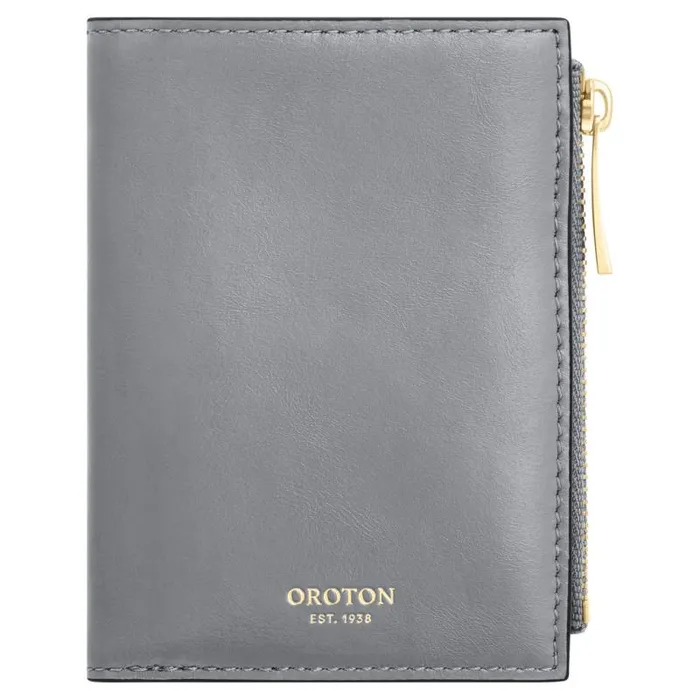 Oroton Wallets Accessories Mia 10 Credit Card Mini Zip Wallet Grey Flannel