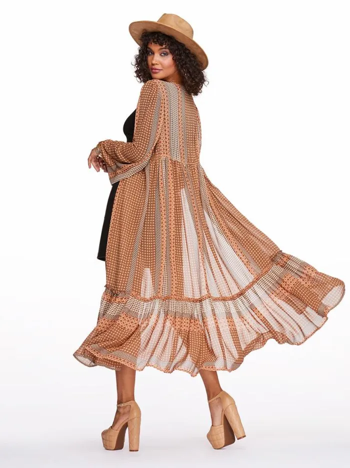 Outerwear Clothing Jessica Simpson Marilyn Duster In Dew Stripe