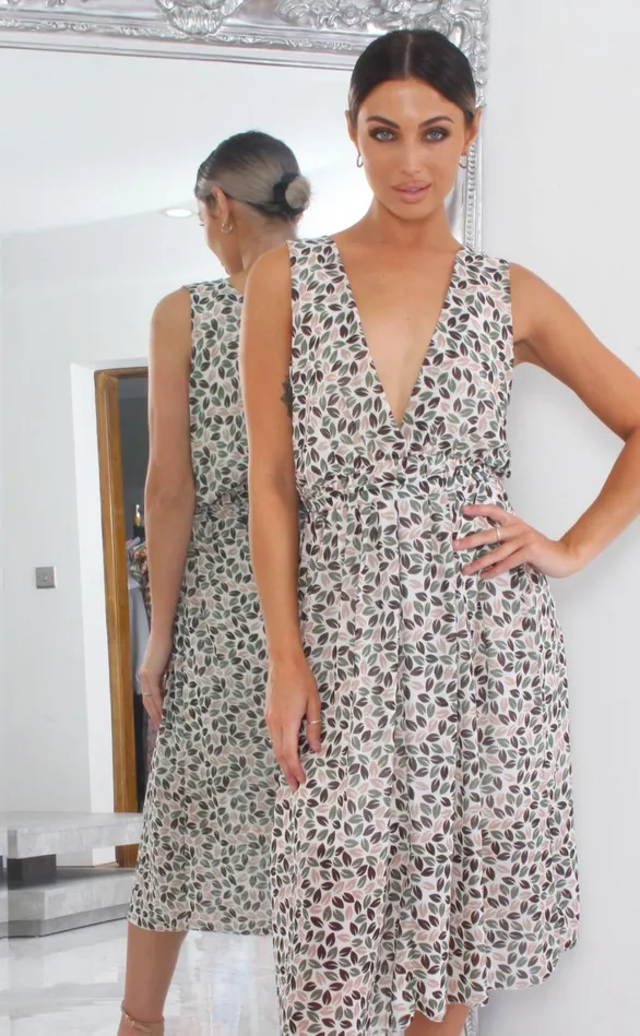 Pandy Wrap Left Print Wrap Skater Dress Women Missfiga Wrap Dresses