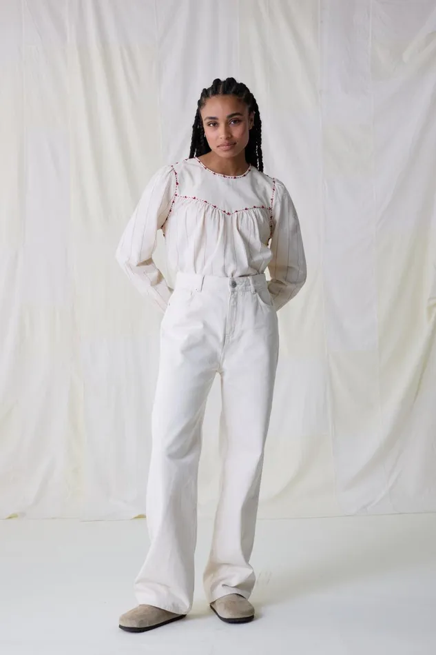 Pants and Jeans Women Leon and Harper Francois Pln1 Jeans Off White