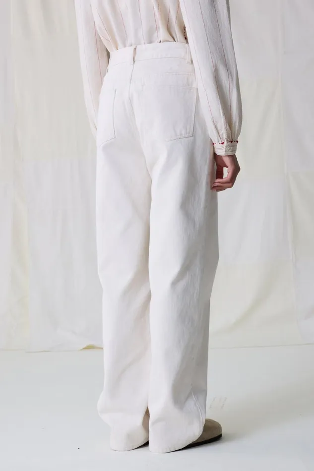 Pants and Jeans Women Leon and Harper Francois Pln1 Jeans Off White