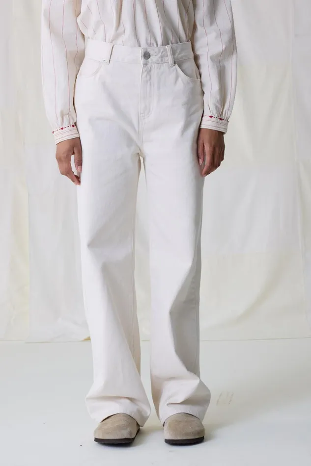Pants and Jeans Women Leon and Harper Francois Pln1 Jeans Off White