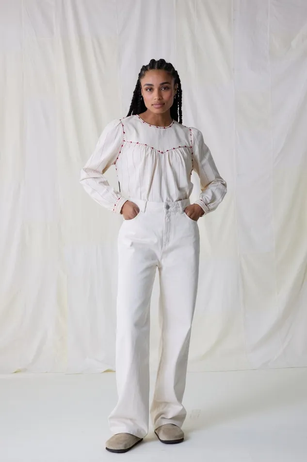 Pants and Jeans Women Leon and Harper Francois Pln1 Jeans Off White