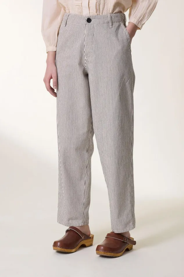 Pants and Jeans Women Leon and Harper Pantalon Armina Strp Ecru