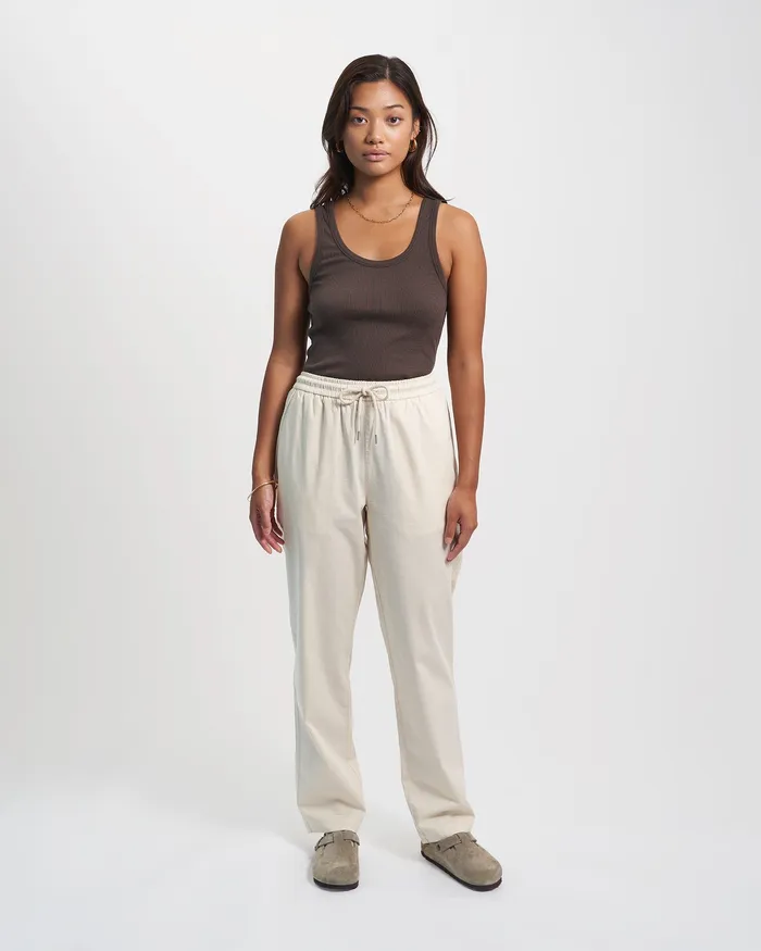 Pants Colorfulstandard Women Organic Twill Pants 8211 Ivory White
