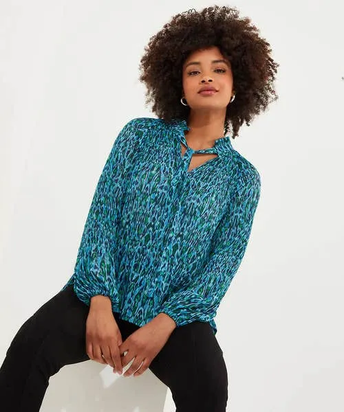 Perfectly Plisse Blouse Blue Tops Tunics and Blouses Joebrowns Apparel