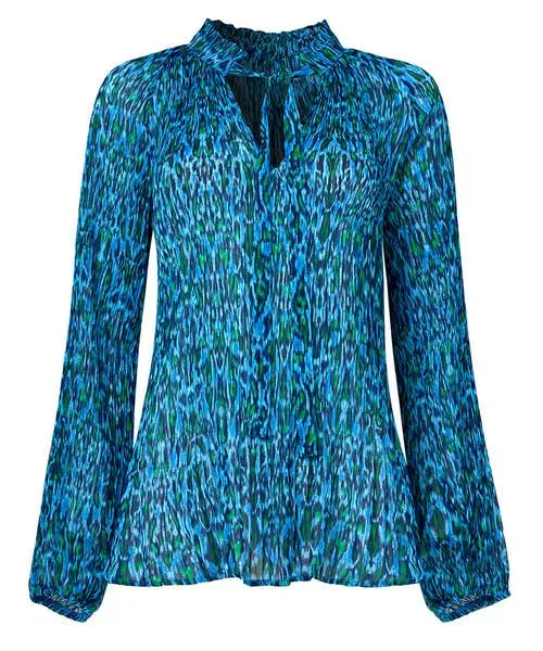 Perfectly Plisse Blouse Blue Tops Tunics and Blouses Joebrowns Apparel
