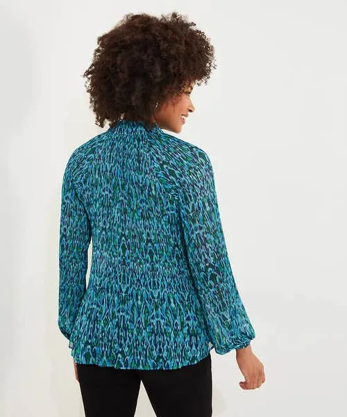 Perfectly Plisse Blouse Blue Tops Tunics and Blouses Joebrowns Apparel