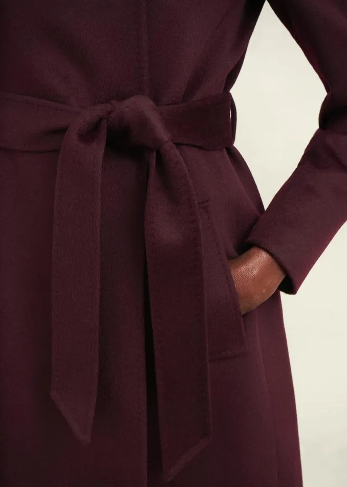Petite Coats and Jackets Women HOBBS Petite Livia Wool Coat Malbec Purple