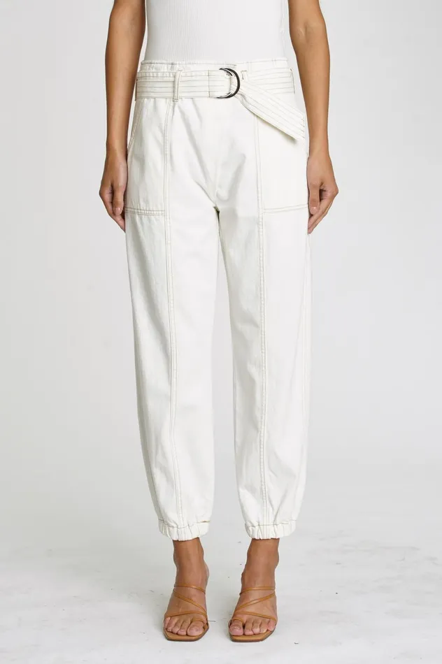 Pistola Denim Archer Crossover Jogger 8211 Ecru Women Pants