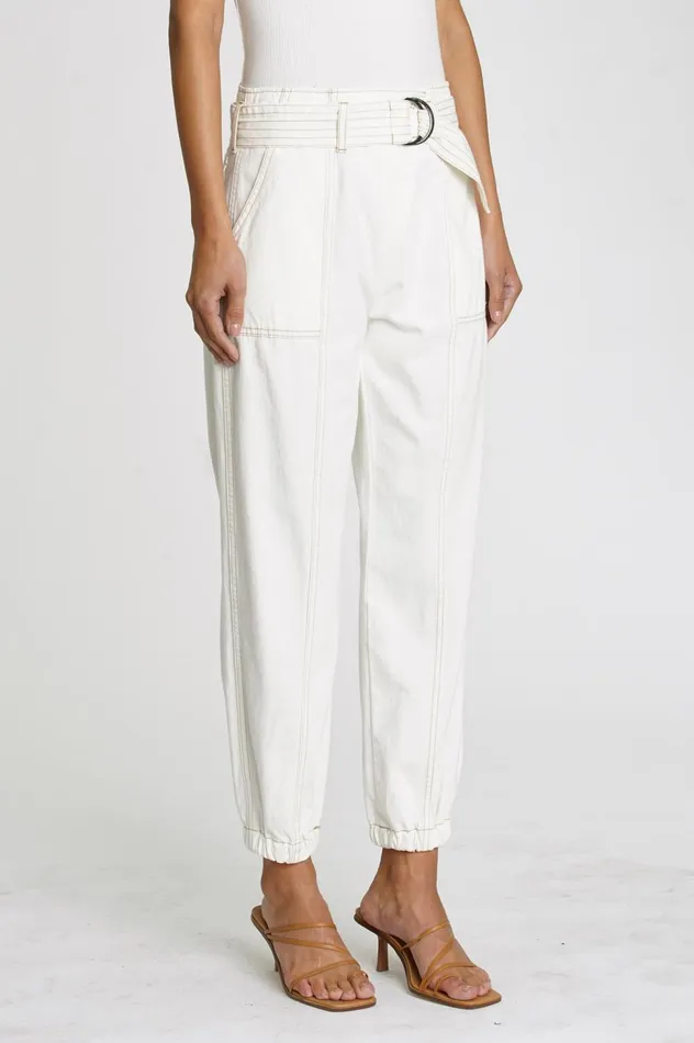 Pistola Denim Archer Crossover Jogger 8211 Ecru Women Pants
