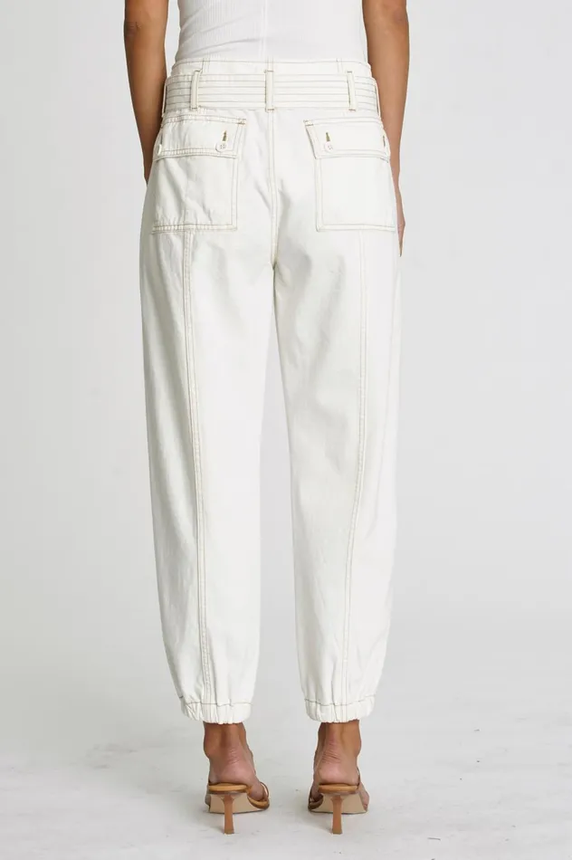 Pistola Denim Archer Crossover Jogger 8211 Ecru Women Pants