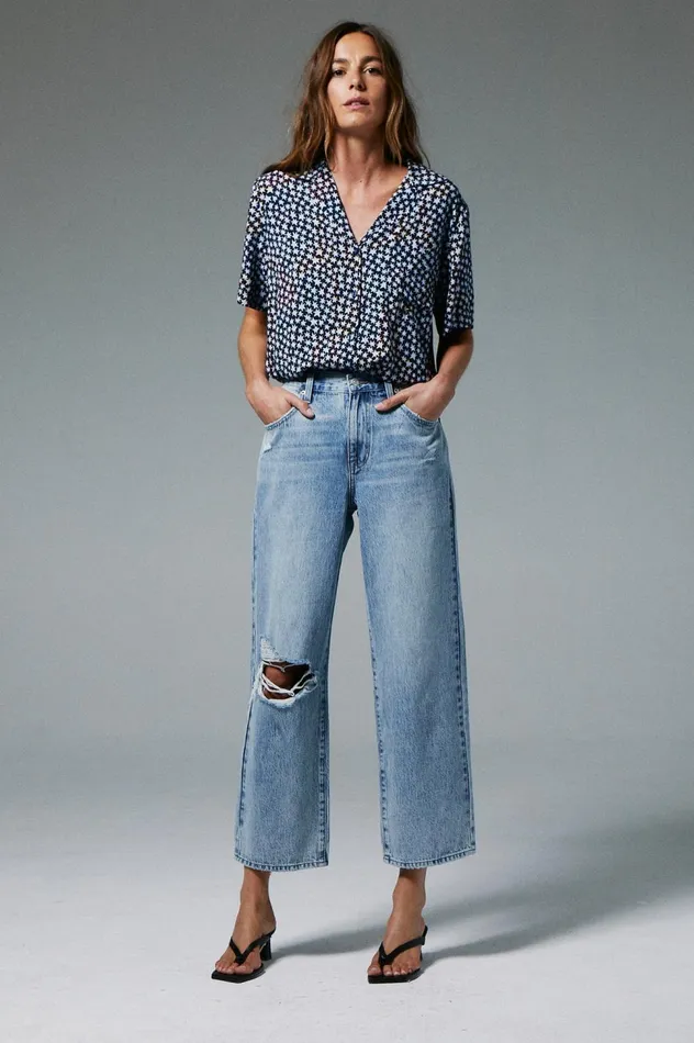 Pistola Denim Bobbie High Rise Wide Leg Ankle 8211 Skyview Women Denim