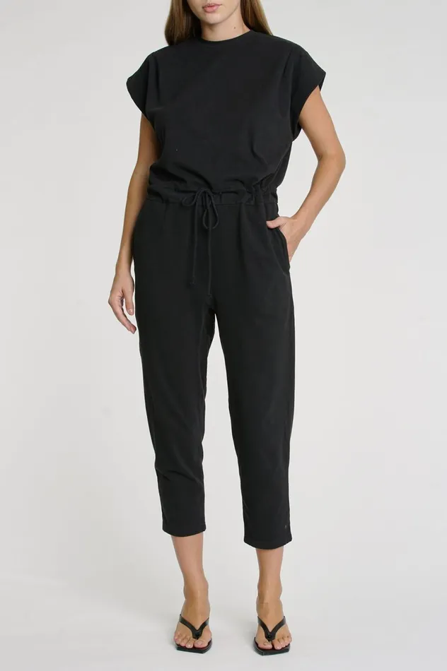Pistola Denim Decklin Sleeveless Jumpsuit 8211 Washed Black Women Jumpsuits and Dresses