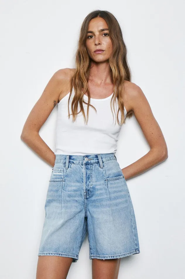 Pistola Denim Frannie High Rise Loose Pintuck Short 8211 Abbot Women Denim