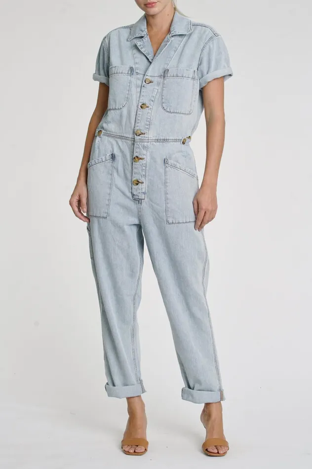 Pistola Denim Grover Short Sleeve Field Suit 8211 Eldridge Women Jumpsuits and Dresses