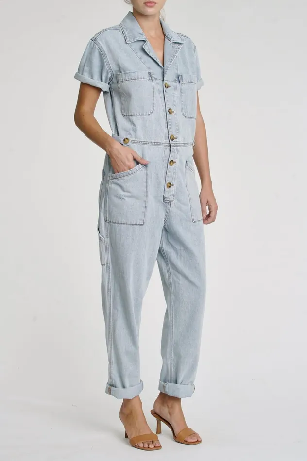 Pistola Denim Grover Short Sleeve Field Suit 8211 Eldridge Women Jumpsuits and Dresses