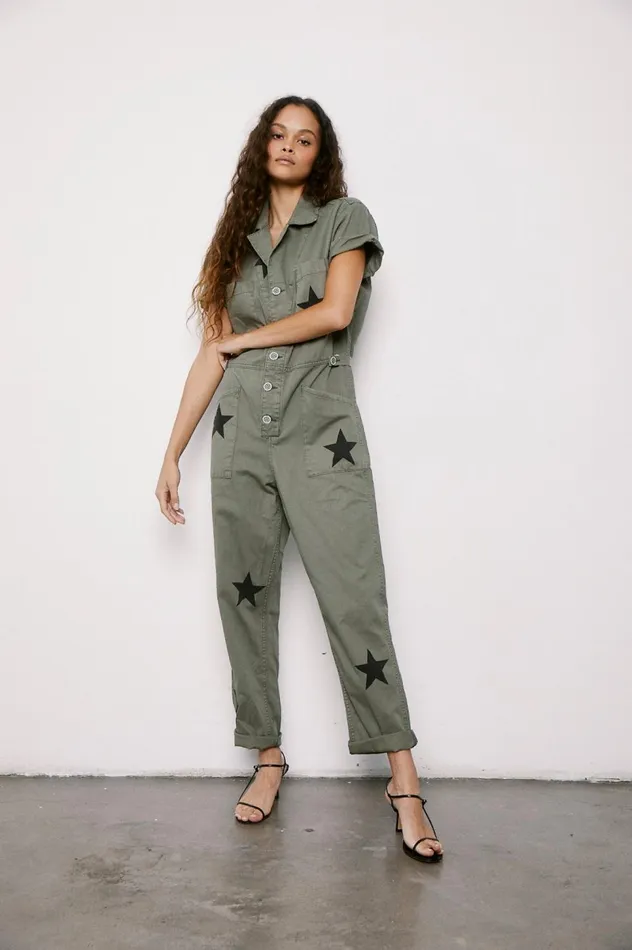 Pistola Denim Grover Short Sleeve Field Suit 8211 Royal Honor Women Jumpsuits and Dresses