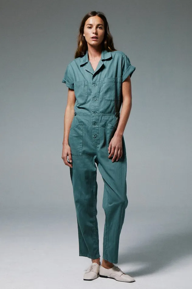 Pistola Denim Grover Short Sleeve Field Suit 8211 Sagebrush Women Jumpsuits and Dresses