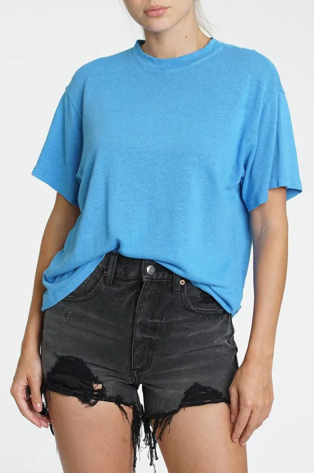 Pistola Denim Palmer Hemp Box Tee 8211 Malibu Blue Women Tops