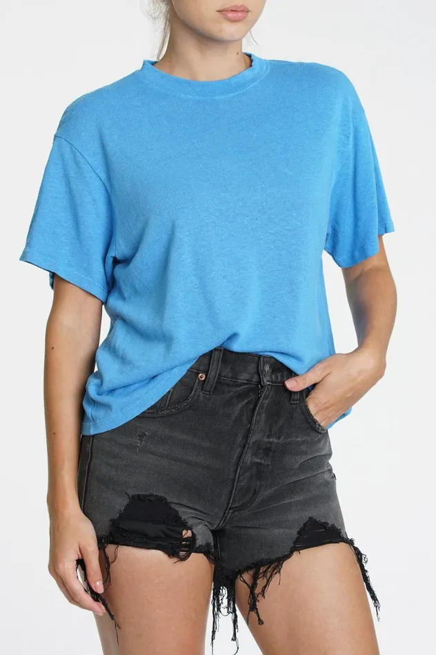 Pistola Denim Palmer Hemp Box Tee 8211 Malibu Blue Women Tops