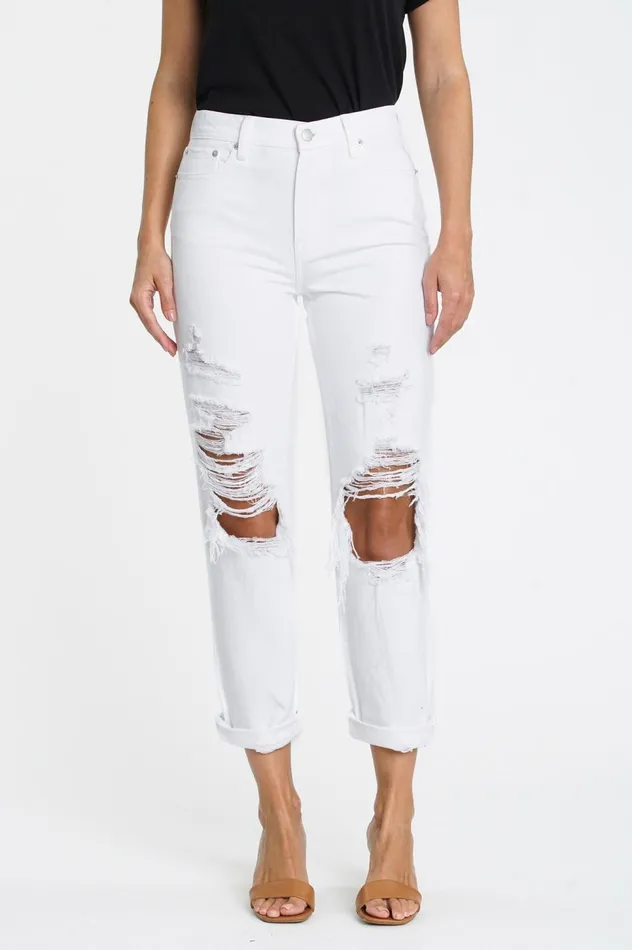 Pistola Denim Presley High Rise Relaxed Roller 8211 Blizzard Women Denim
