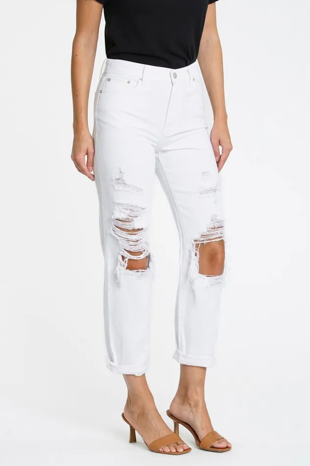 Pistola Denim Presley High Rise Relaxed Roller 8211 Blizzard Women Denim
