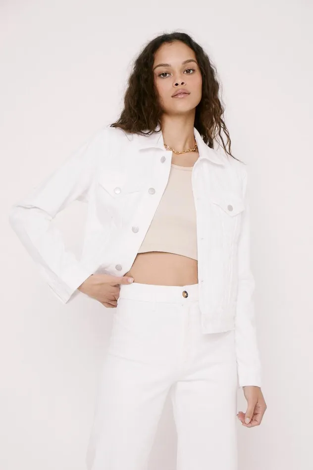 Pistola Denim Saba Fitted Denim Jacket 8211 Blizzard Women Jackets and Outerwear