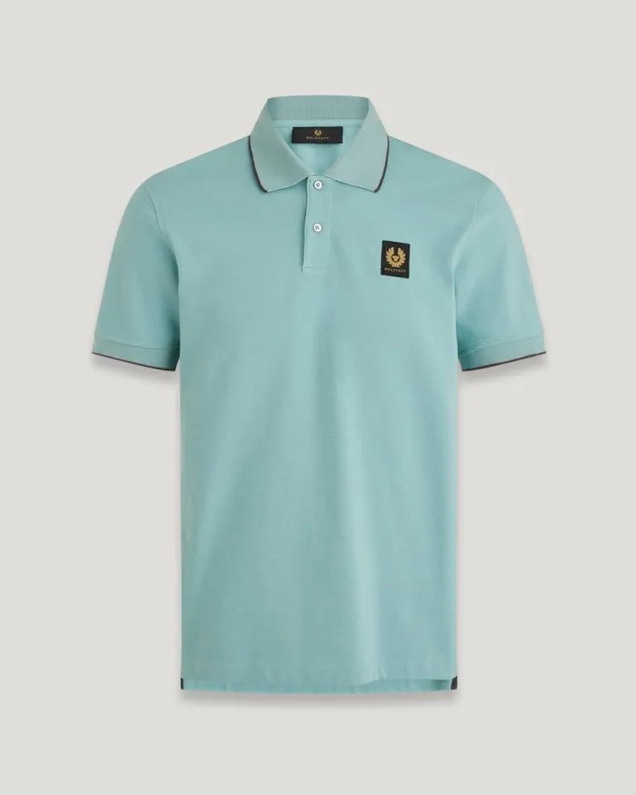 Polo Shirts Men Belstaff Double Tipped Polo Oil Blue