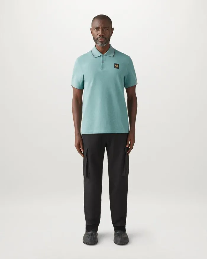 Polo Shirts Men Belstaff Double Tipped Polo Oil Blue Polo Shirts Men Belstaff Double Tipped Polo Oil Blue