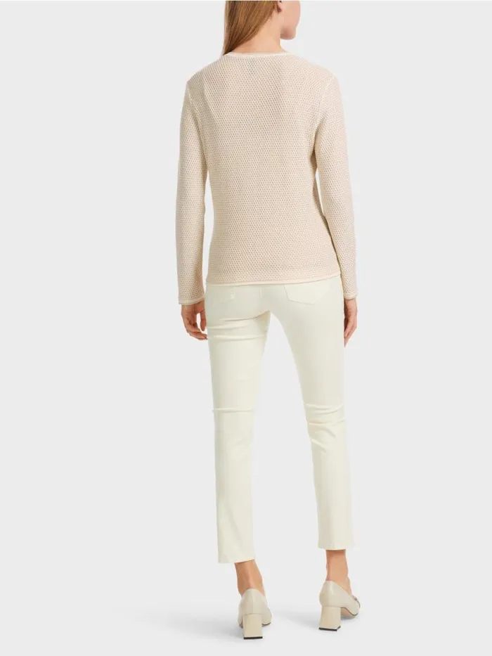 Pullover and Sweatshirts Damen Marc Cain LurexPulli Knitted In Germany Soft Cream