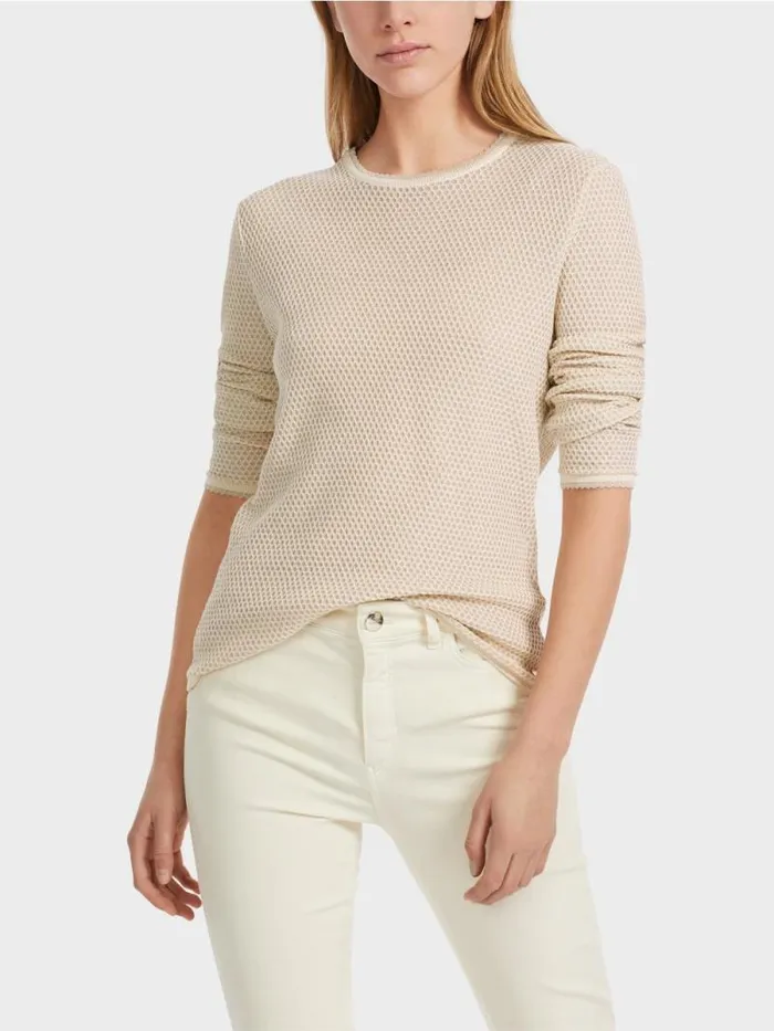 Pullover and Sweatshirts Damen Marc Cain LurexPulli Knitted In Germany Soft Cream