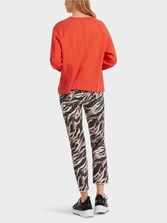 Pullover and Sweatshirts Damen Marc Cain Raglan Sweatshirt Mit Materialmix Campari