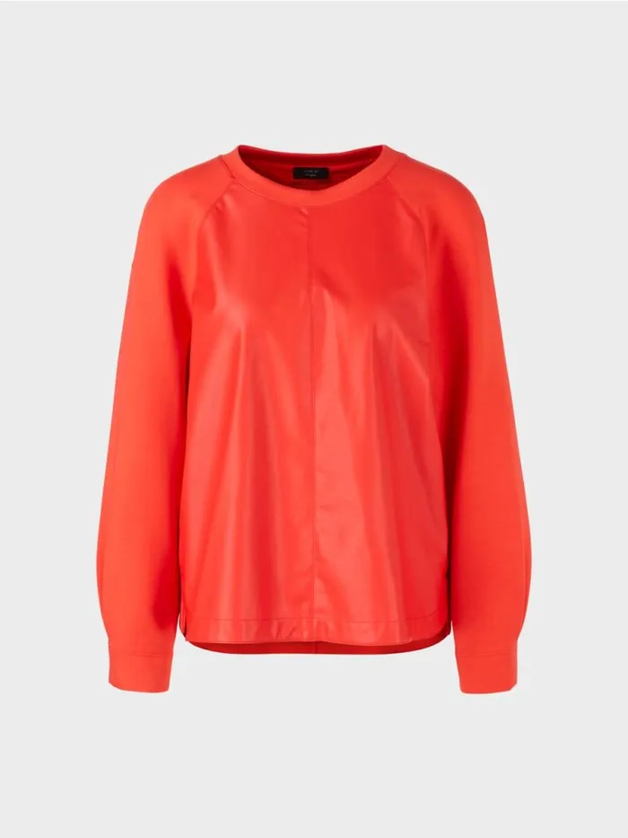 Pullover and Sweatshirts Damen Marc Cain Raglan Sweatshirt Mit Materialmix Campari