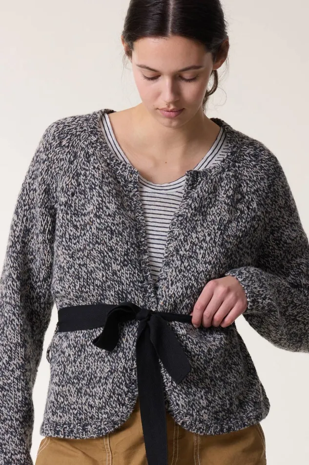 Pulls and Vests Women Leon and Harper Cardigan Merle Mix Grey