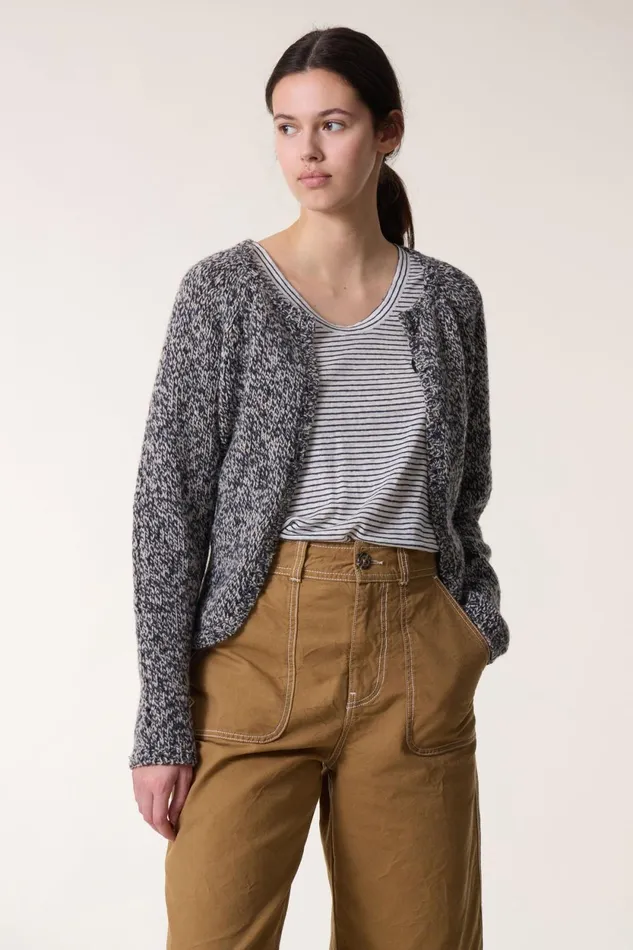 Pulls and Vests Women Leon and Harper Cardigan Merle Mix Grey