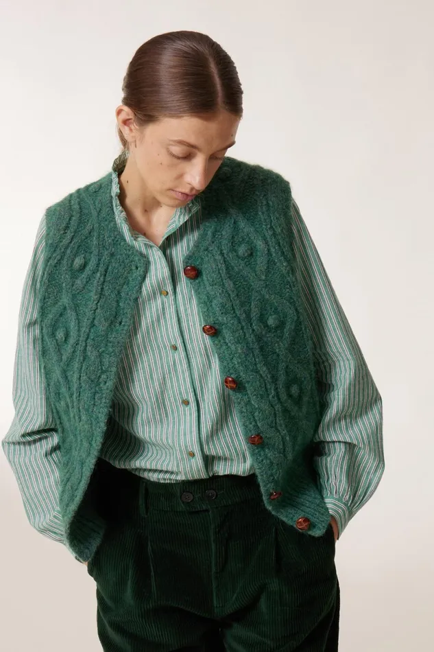 Pulls and Vests Women Leon and Harper Malka Chn Cardigan Green