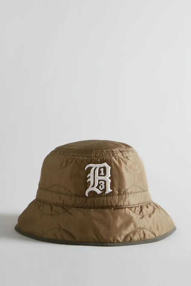 R13 Accessories Men QUILTED BUCKET HAT 8211 OLIVE SURPLUS