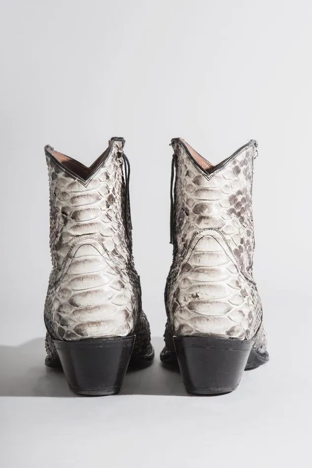 R13 Boots Women COWBOY ANKLE BOOT 8211 BROWN SNAKE