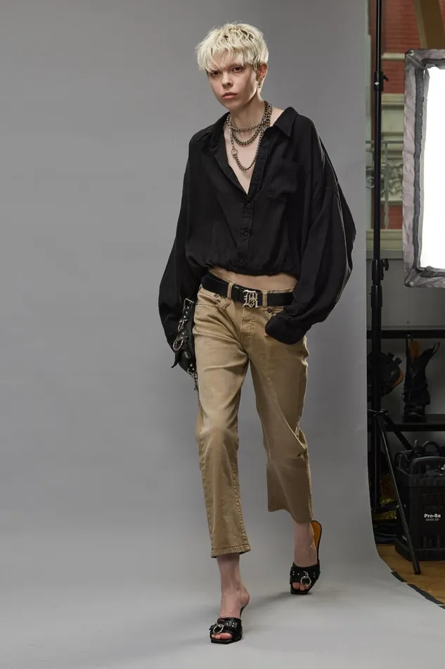 R13 Boy Straight Women BOY STRAIGHT JEANS 8211 PEBBLE STRETCH