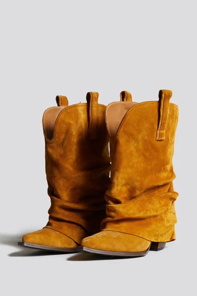 R13 Cowboys Women LOW RIDER COWBOY BOOT 8211 LIGHT BROWN