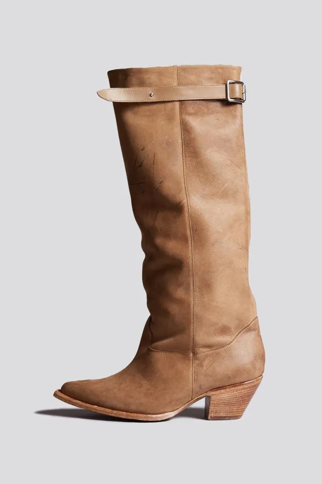 R13 Cowboys Women SLOUCH COWBOY BOOT 8211 LIGHT BROWN