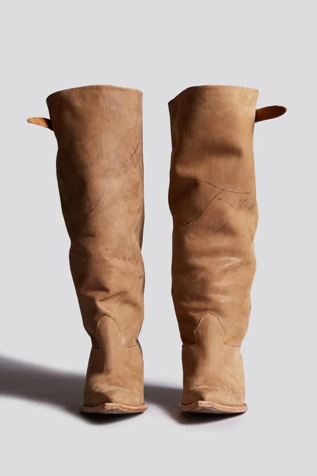 R13 Cowboys Women SLOUCH COWBOY BOOT 8211 LIGHT BROWN