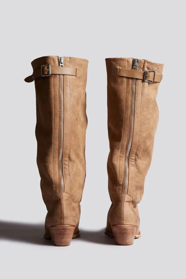 R13 Cowboys Women SLOUCH COWBOY BOOT 8211 LIGHT BROWN