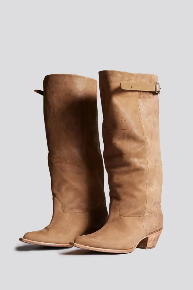 R13 Cowboys Women SLOUCH COWBOY BOOT 8211 LIGHT BROWN