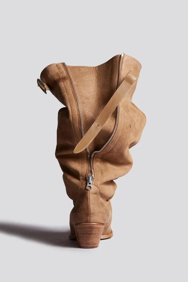 R13 Cowboys Women SLOUCH COWBOY BOOT 8211 LIGHT BROWN