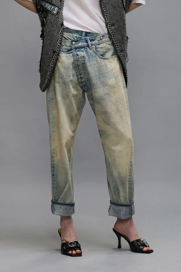 R13 Crossover Women CROSSOVER JEANS 8211 VINTAGE ASH BLUE