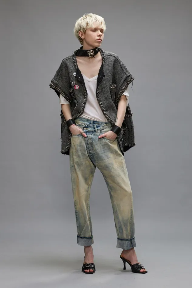 R13 Crossover Women CROSSOVER JEANS 8211 VINTAGE ASH BLUE