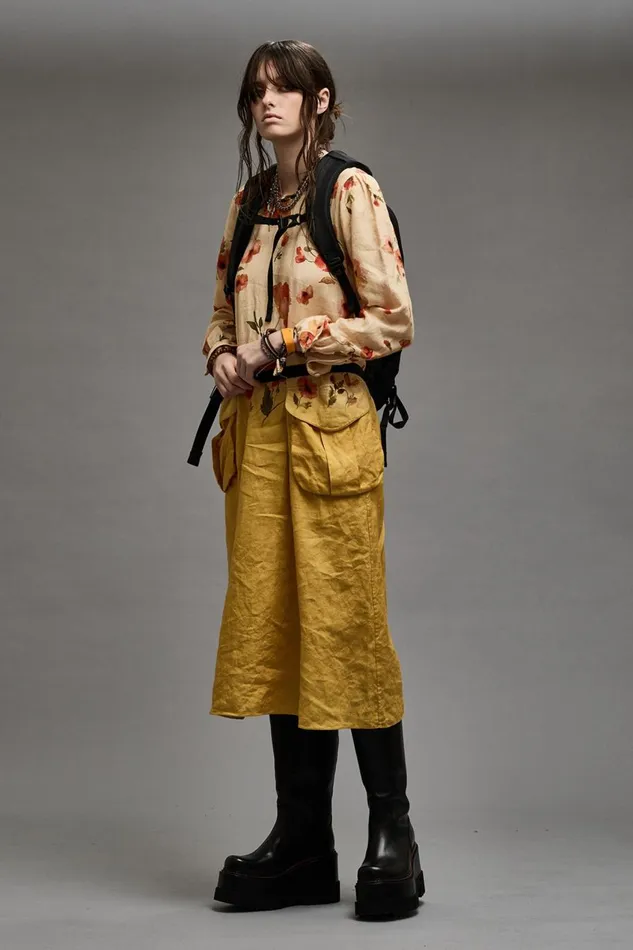 R13 Dresses and Skirts Women BELLOW POCKET DRESS 8211 YELLOW POPPY PRINT