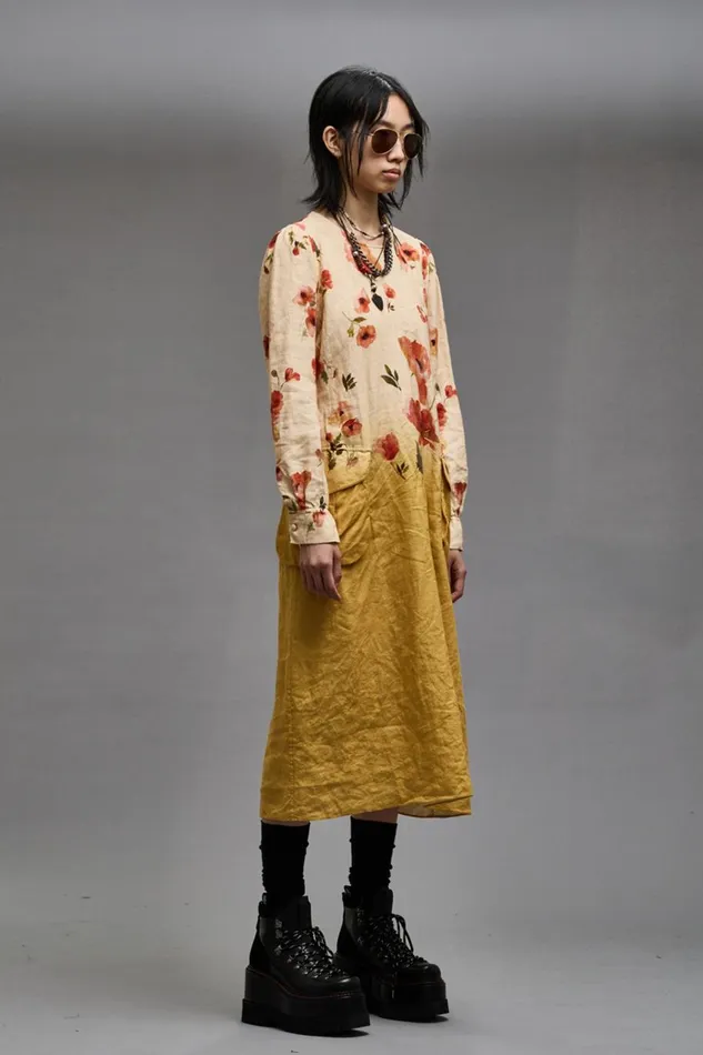 R13 Dresses and Skirts Women BELLOW POCKET DRESS 8211 YELLOW POPPY PRINT
